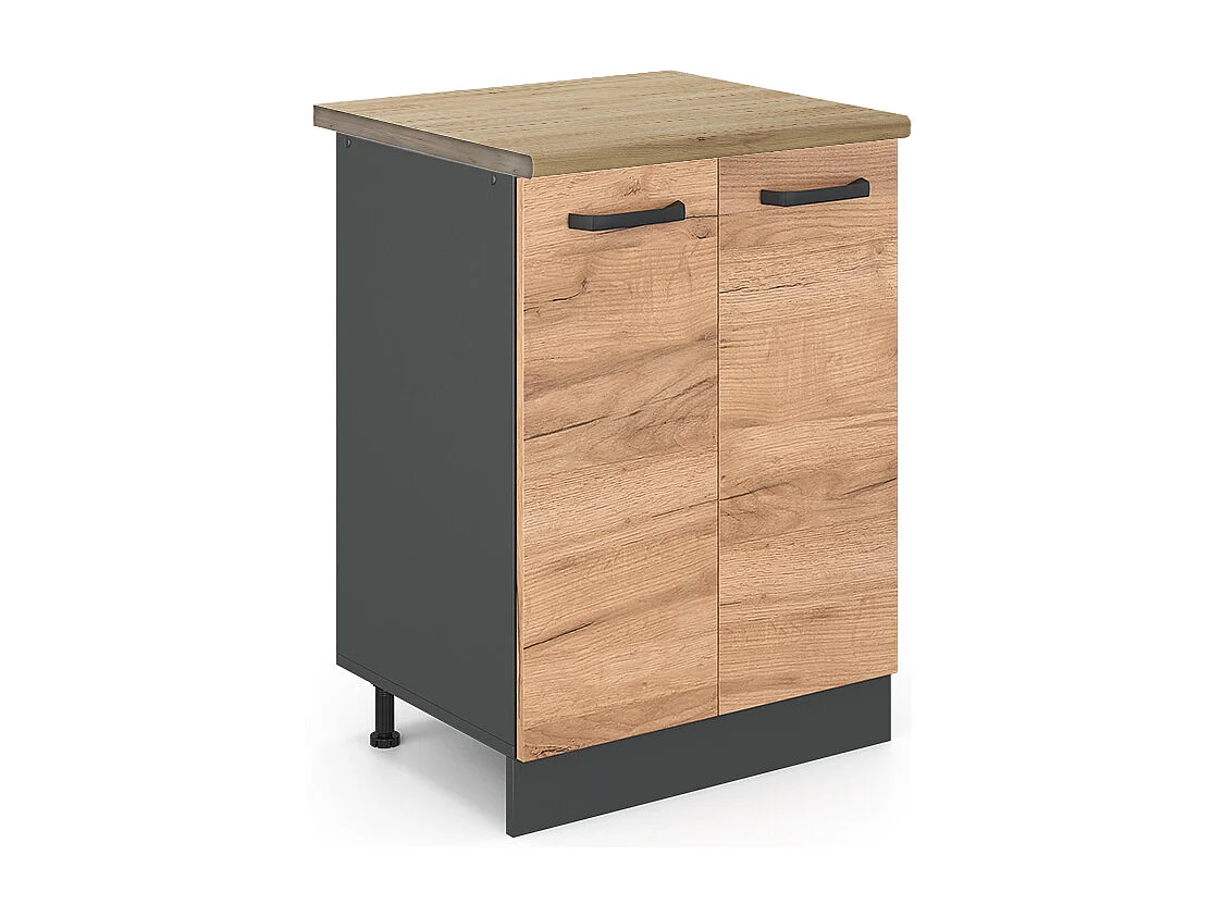 Mueble bajo de cocina roble dorado 60x60x81.6 r-line