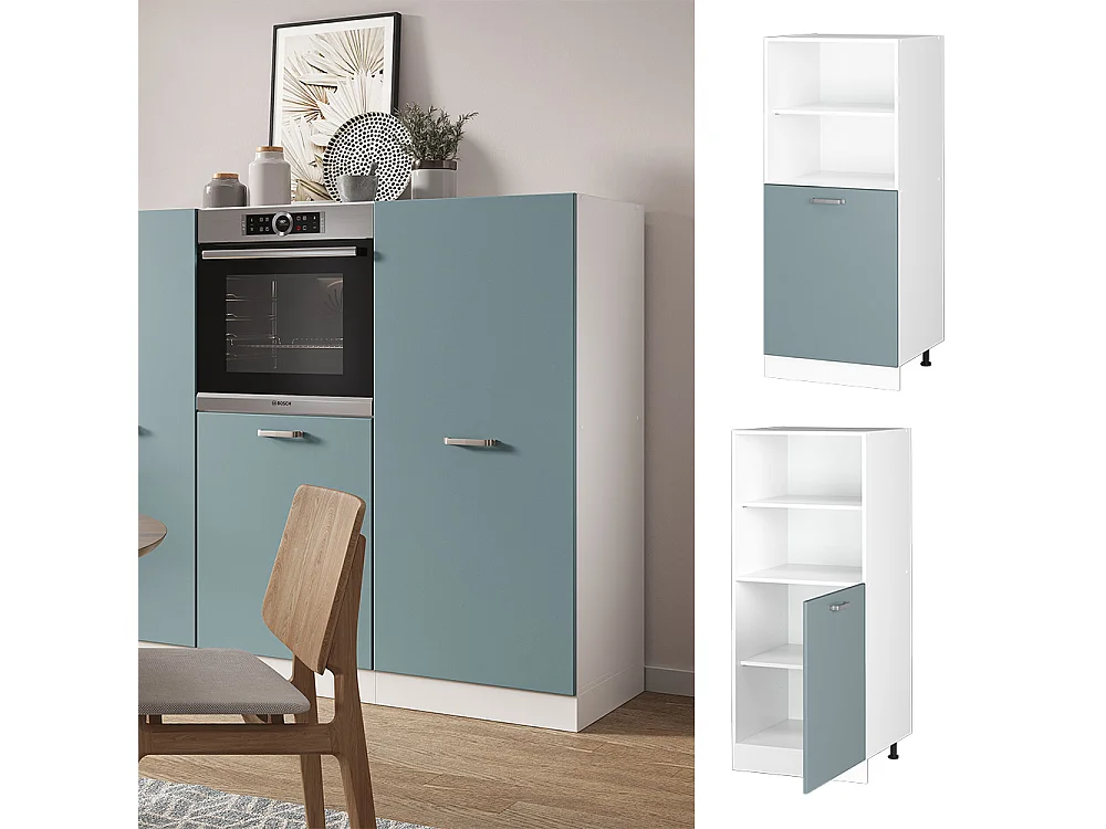 Meuble pour four bleu-gris 60x57x143 r-line