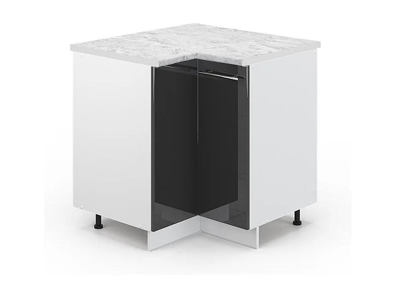 Hoekkast antraciet hoogglans 80.5x60x82 fame-line