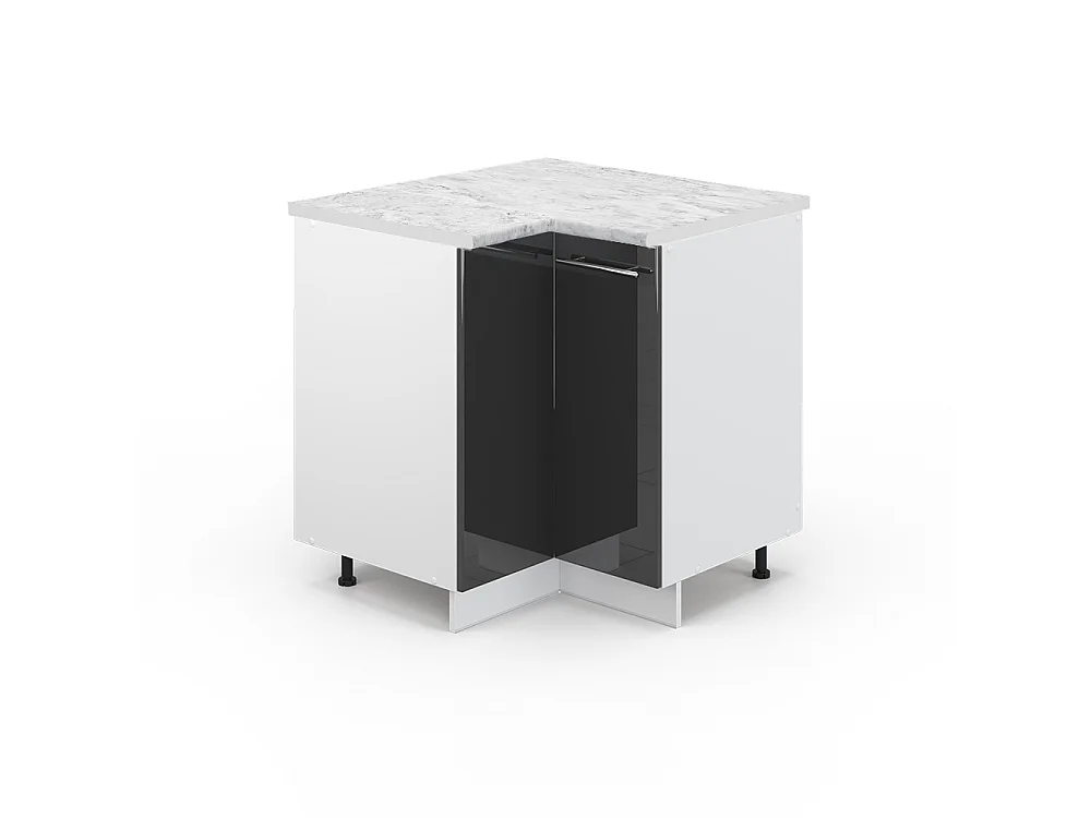 Hoekkast antraciet hoogglans 80.5x60x82 fame-line