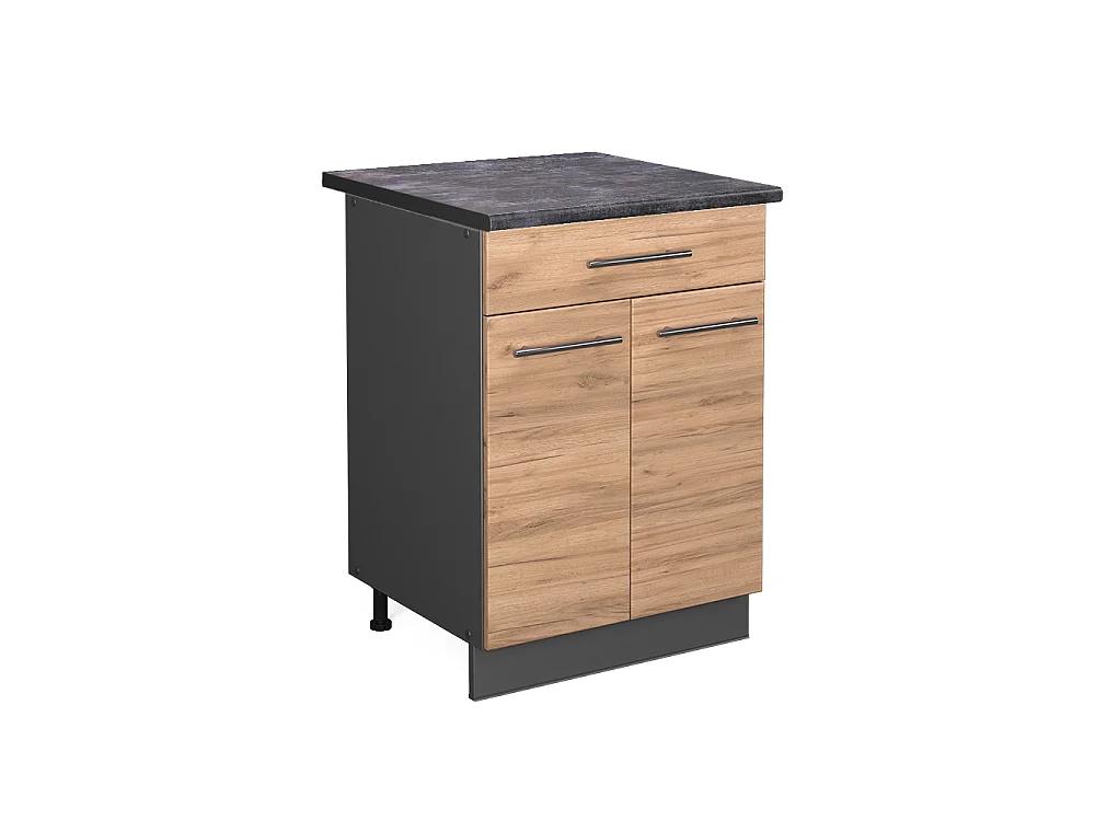 Meuble cuisine chêne de force doré 60x60x82 fame-line