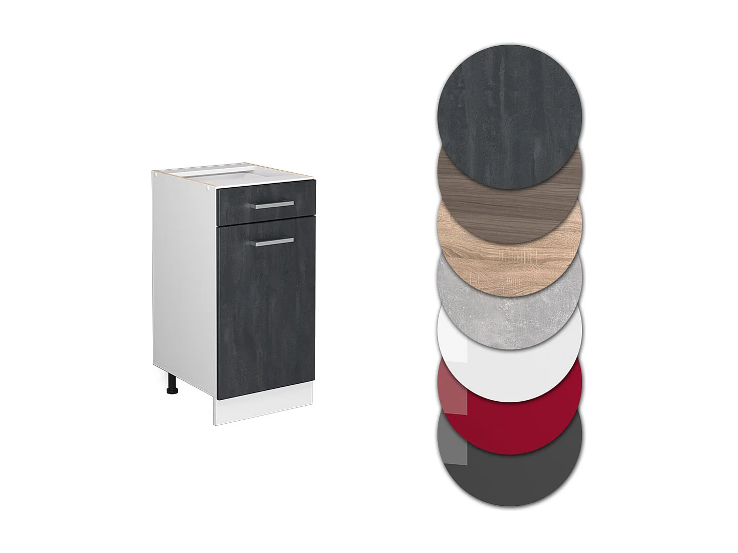 Meuble cuisine béton noir 40x60x81.6 r-line