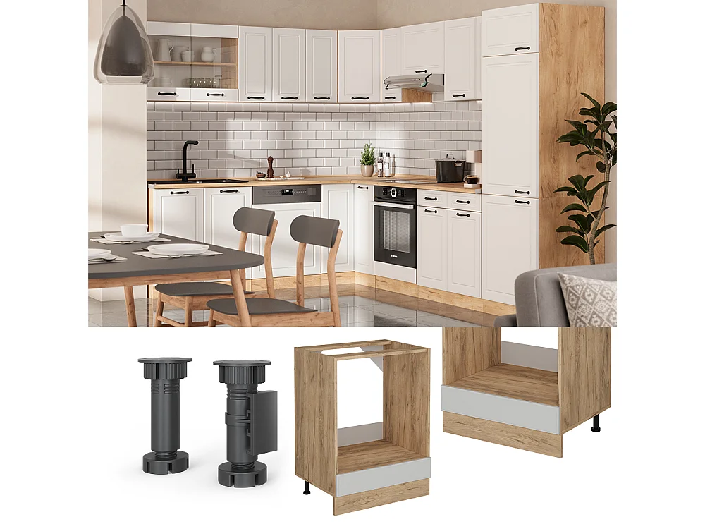 Meuble pour four blanc campagne 60x46x81.6 r-line