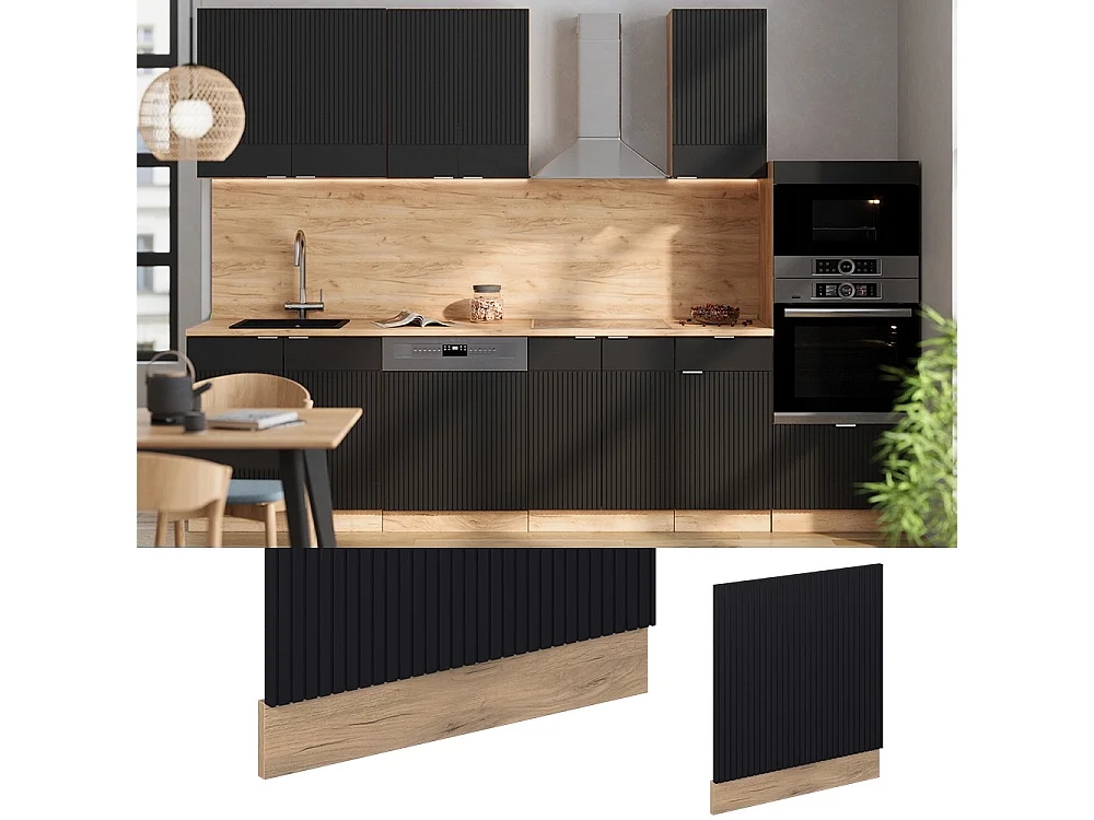 Frontpaneel zwart gestreept 60x1.6x67.4 fame-line