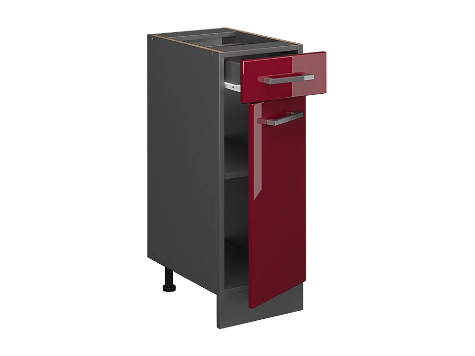 Mueble bajo de cocina rojo de alto brillo 30x60x81.6 r-line