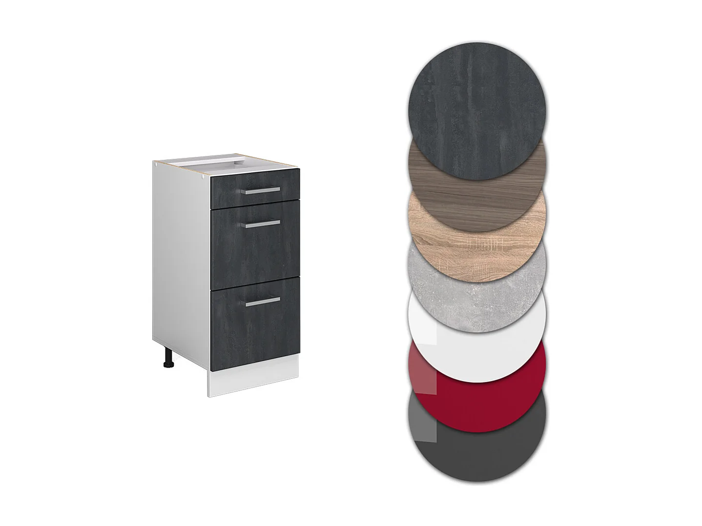 Mueble bajo de cocina hormigón negro 40x60x81.6 r-line