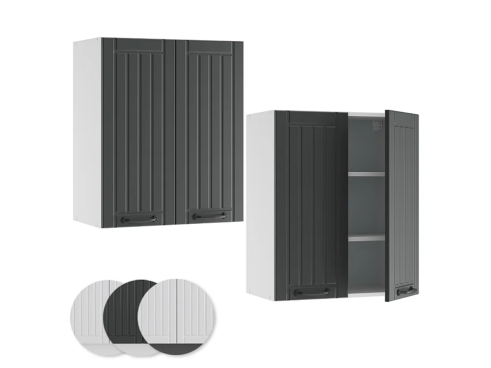 Elément haut de cuisine anthracite campagne 60x34.1x72 fame-line