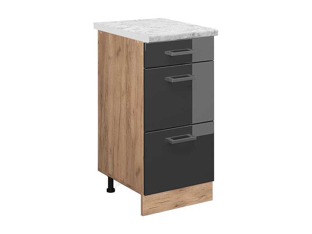 Küchenunterschrank anthrazit hochglanz 40x60x81.6 r-line
