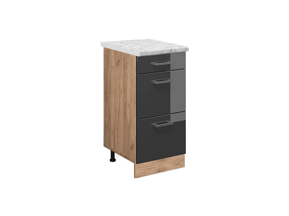 Küchenunterschrank anthrazit hochglanz 40x60x81.6 r-line