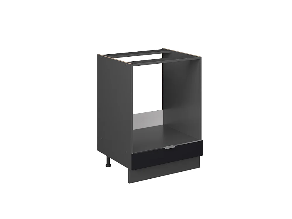 Oven housing cabinet black striped 60x60x82 fame-line
