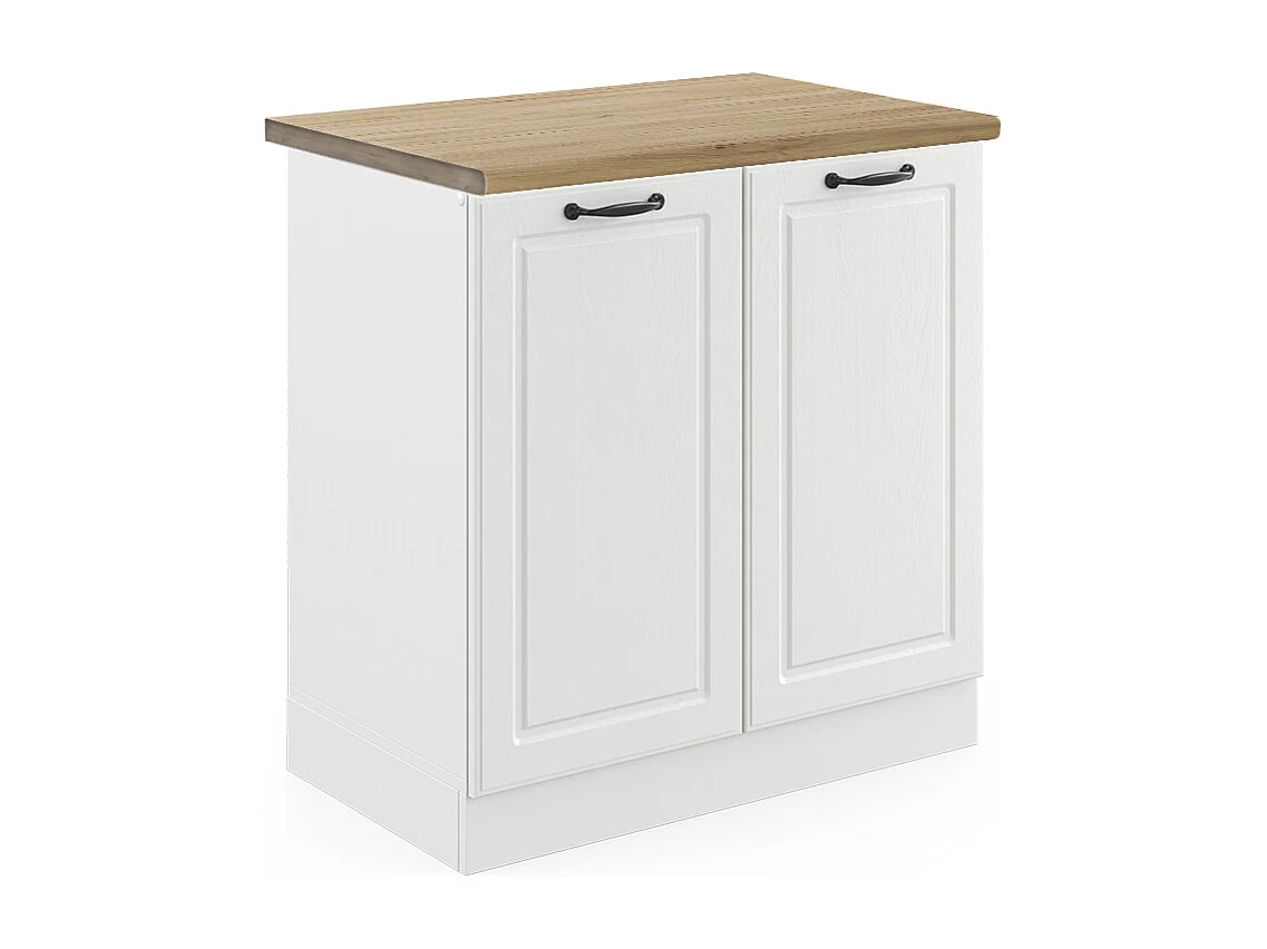 Meuble bas sous-évier blanc campagne 80x60x81.6 r-line