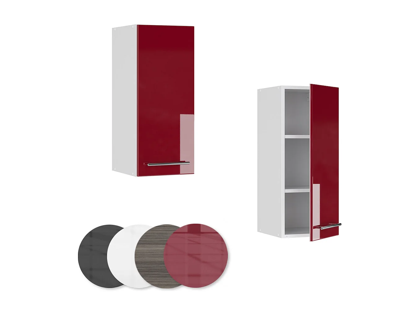 Armario colgante rojo burdeos alto brillo 30x34.1x72 fame-line