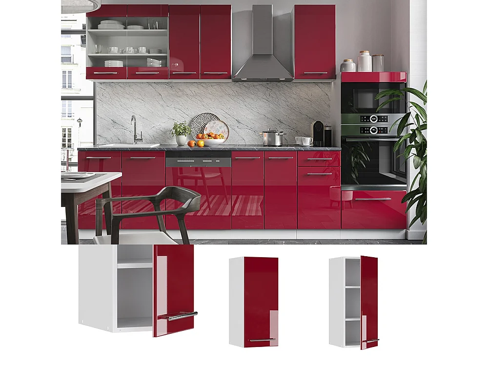 Wall cabinet bordeaux high gloss 30x34.1x72 fame-line