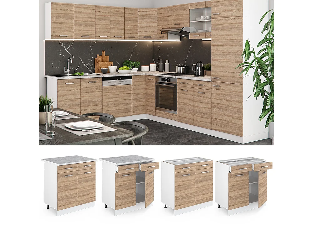 Küchenunterschrank sonoma 80x60x81.6 r-line