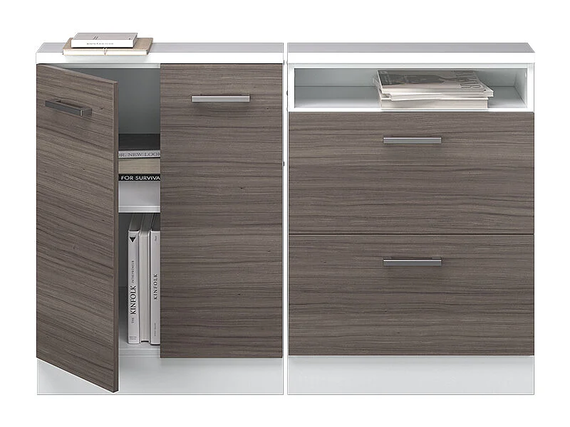 Meuble sous pente gris noble 120x46x81.6 r-line