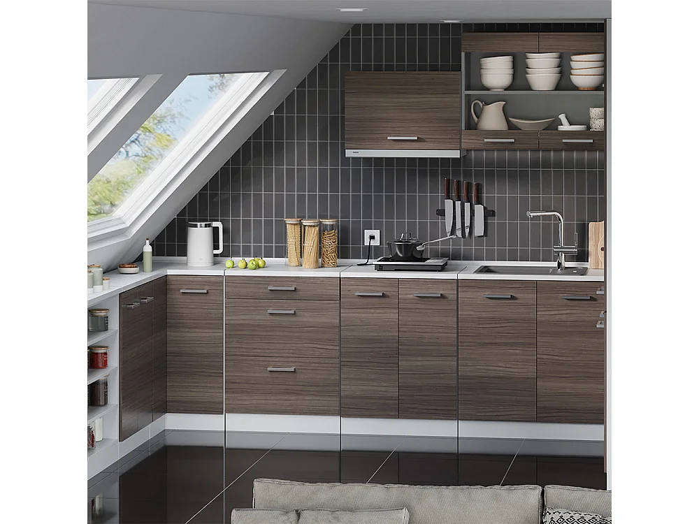 Meuble sous pente gris noble 120x46x81.6 r-line