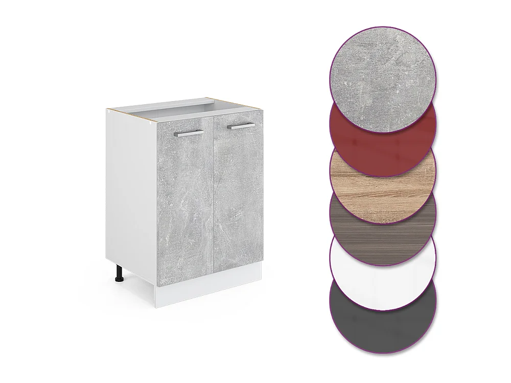Mobiletto base cucina calcestruzzo 60x46x81.6 r-line