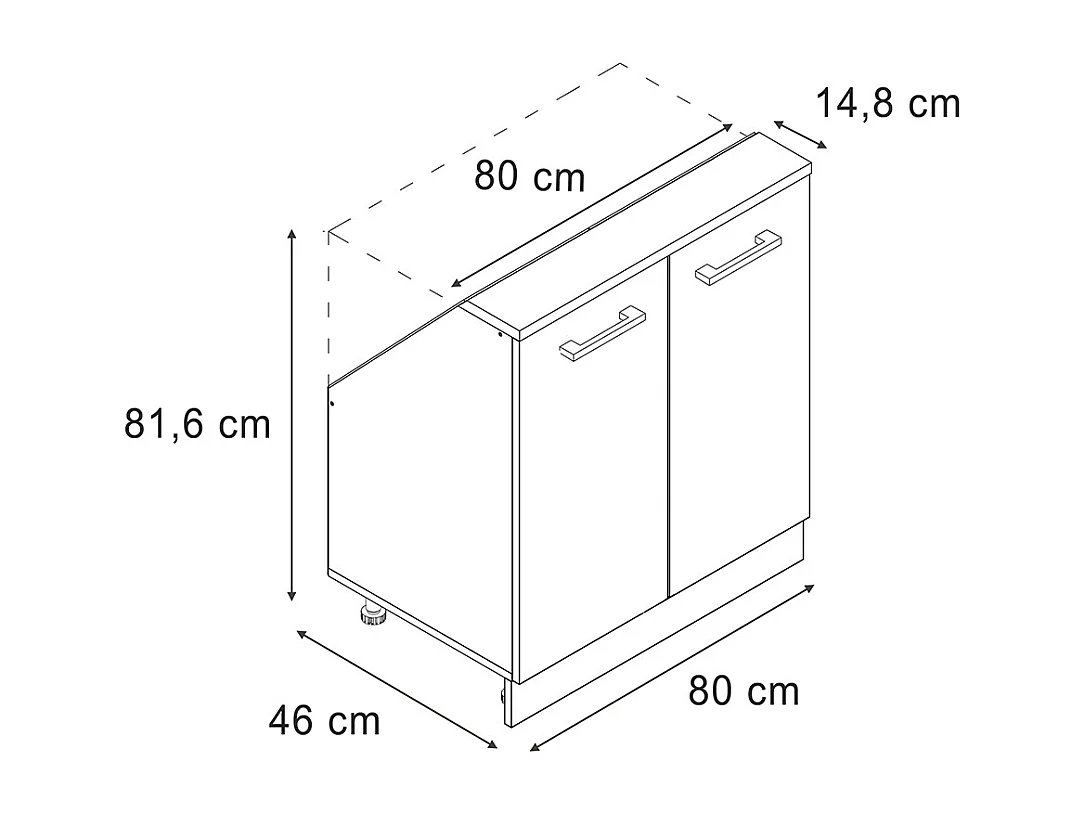 Armario de cocina para techo inclinado sonoma 80x46x81.6 r-line