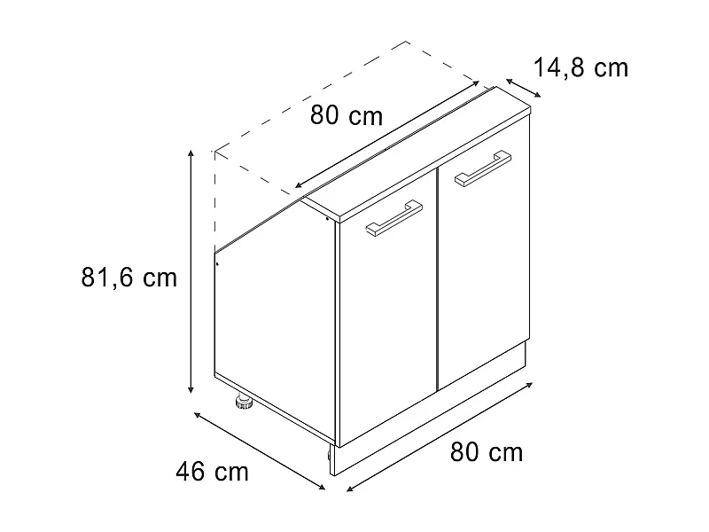 Meuble sous pente sonoma 80x46x81.6 r-line