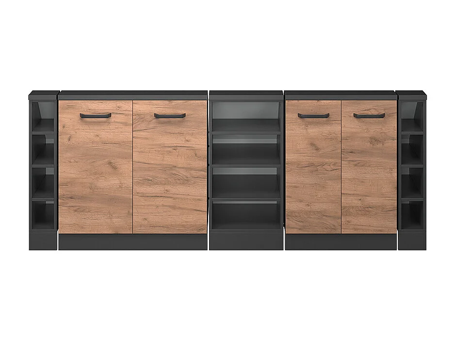 Mobile cucina sottotetto quercia dorata 215x46x81.6 r-line