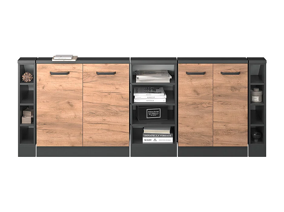 Meuble sous pente chêne de force doré 210x46x81.6 r-line