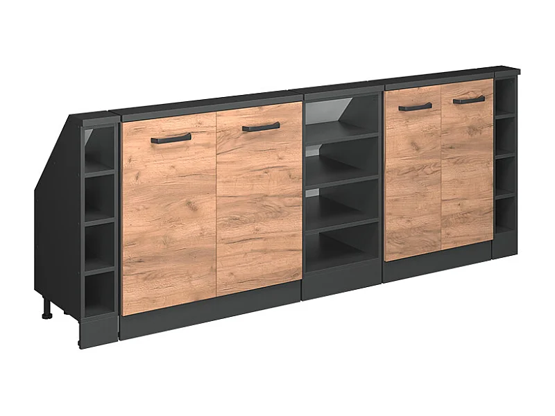 Meuble sous pente chêne de force doré 210x46x81.6 r-line