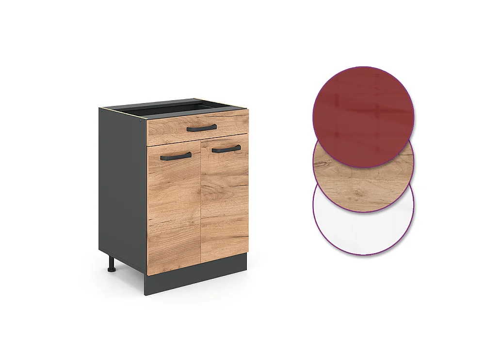 Meuble cuisine chêne de force doré 60x60x81.6 r-line