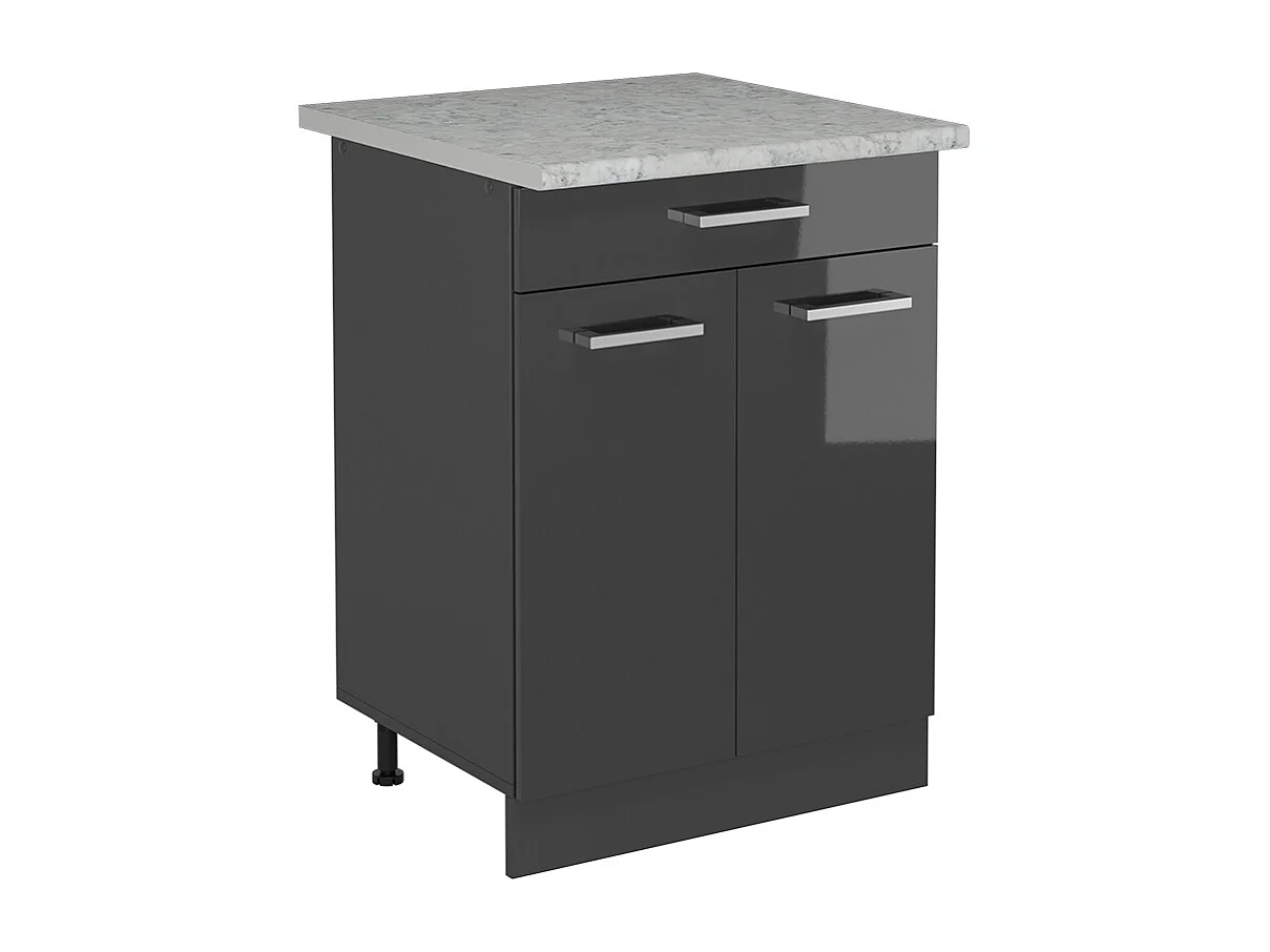 Meuble cuisine anthracite haute brillance 60x60x81.6 r-line