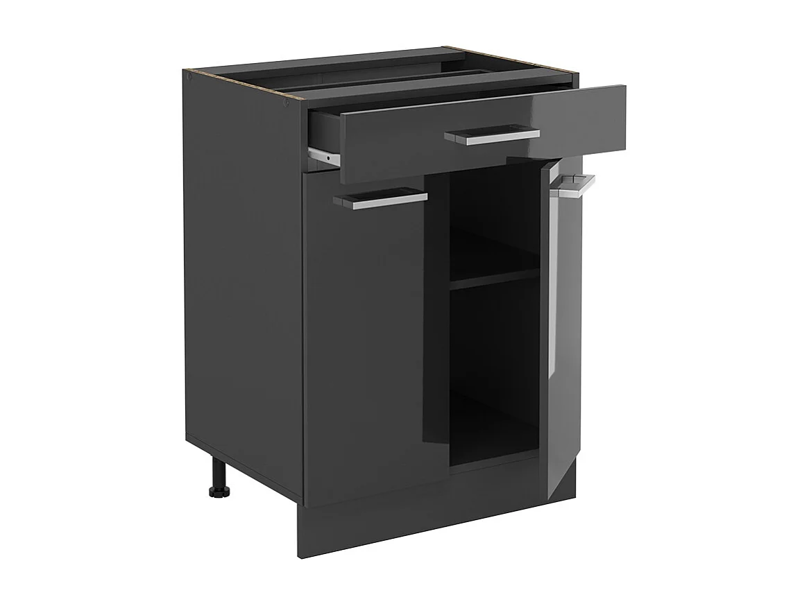 Meuble cuisine anthracite haute brillance 60x60x81.6 r-line