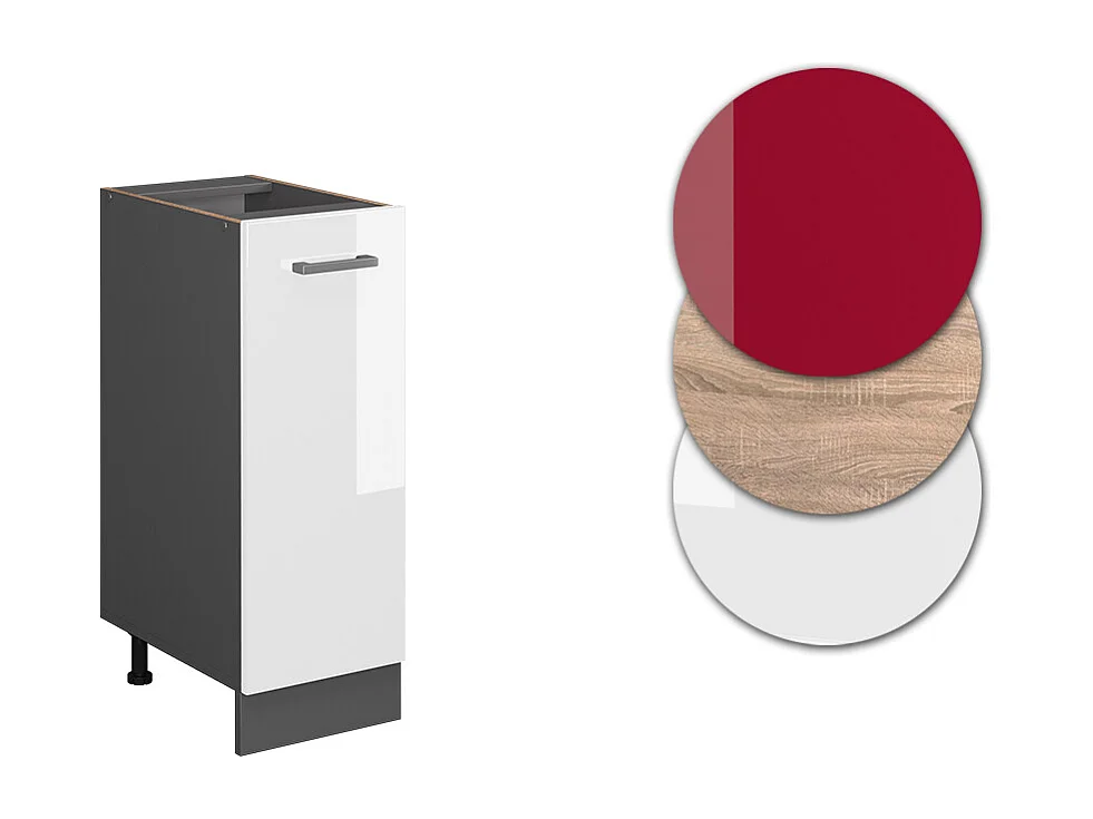 Meuble de cuisine blanc haute brillance 30x60x81.6 r-line