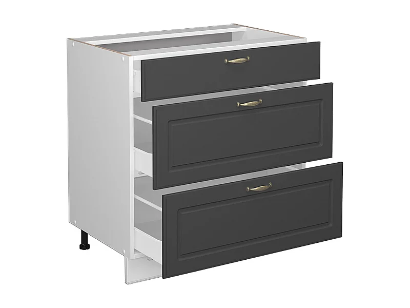 Mueble bajo de cocina antracita-oro 80x60x82 fame-line