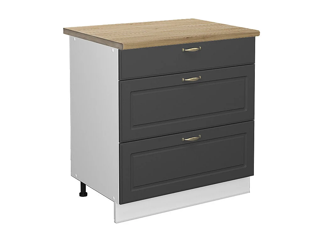 Mueble bajo de cocina antracita-oro 80x60x82 fame-line