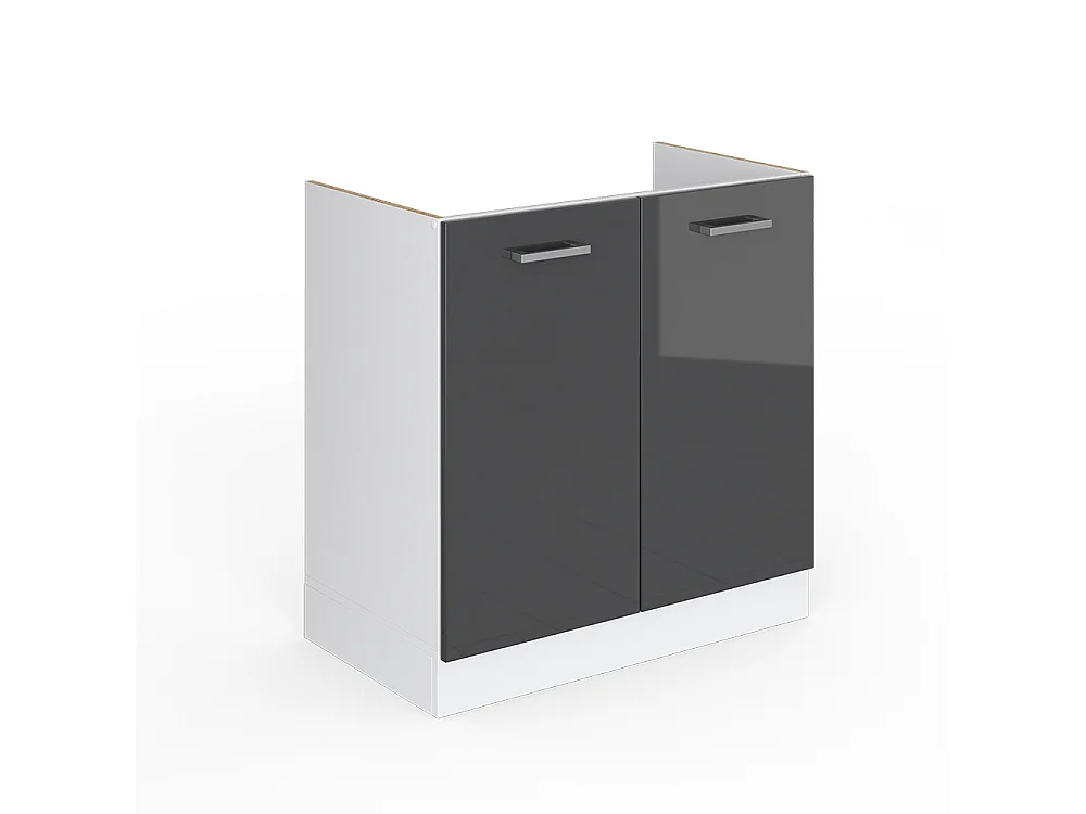 Armário baixo para pia antracite alto brilho 80x46x81.6 r-line
