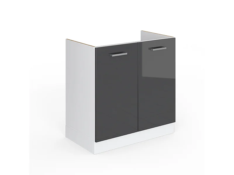 Armário baixo para pia antracite alto brilho 80x46x81.6 r-line