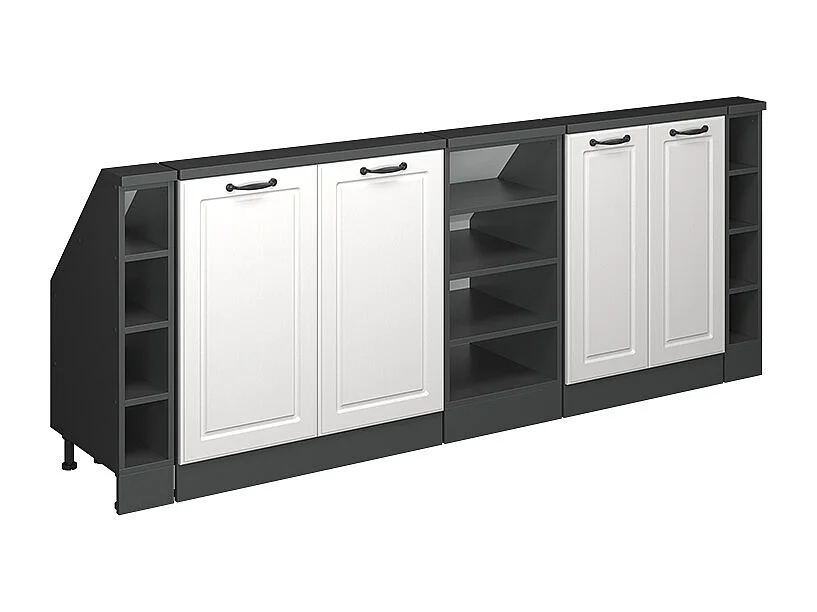Mobile cucina sottotetto bianco casa di campagna 215x46x81.6 r-line