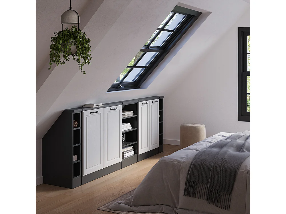 Meuble sous pente blanc campagne 210x46x81.6 r-line