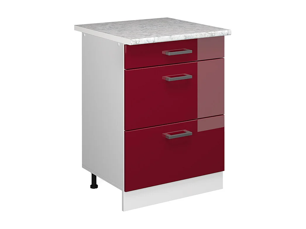 Küchenunterschrank rot hochglanz 60x60x81.6 r-line