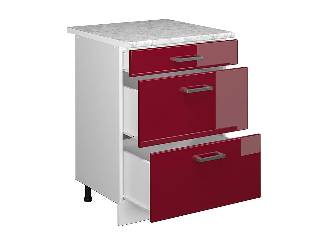 Meuble cuisine rouge brillant 60x60x81.6 r-line