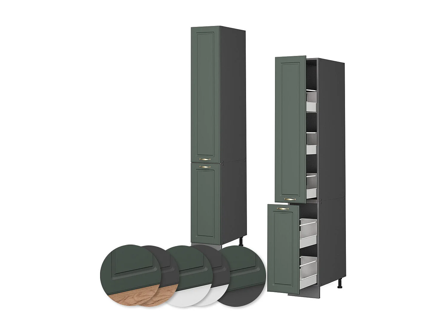 Meuble haute de cuisine vert or campagne 30x58x206.8 fame-line