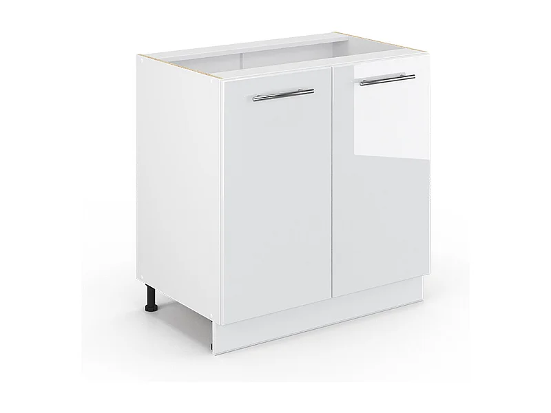 Meuble bas sous-évier blanc haute brillance 80x51.6x82 fame-line