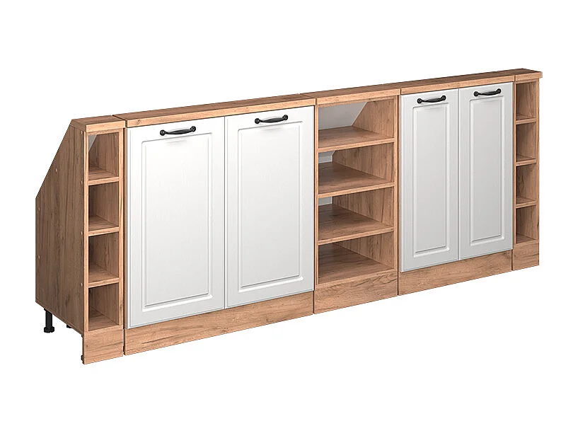 Armario de cocina para techo inclinado blanco casa de campo 215x46x81.6 r-line