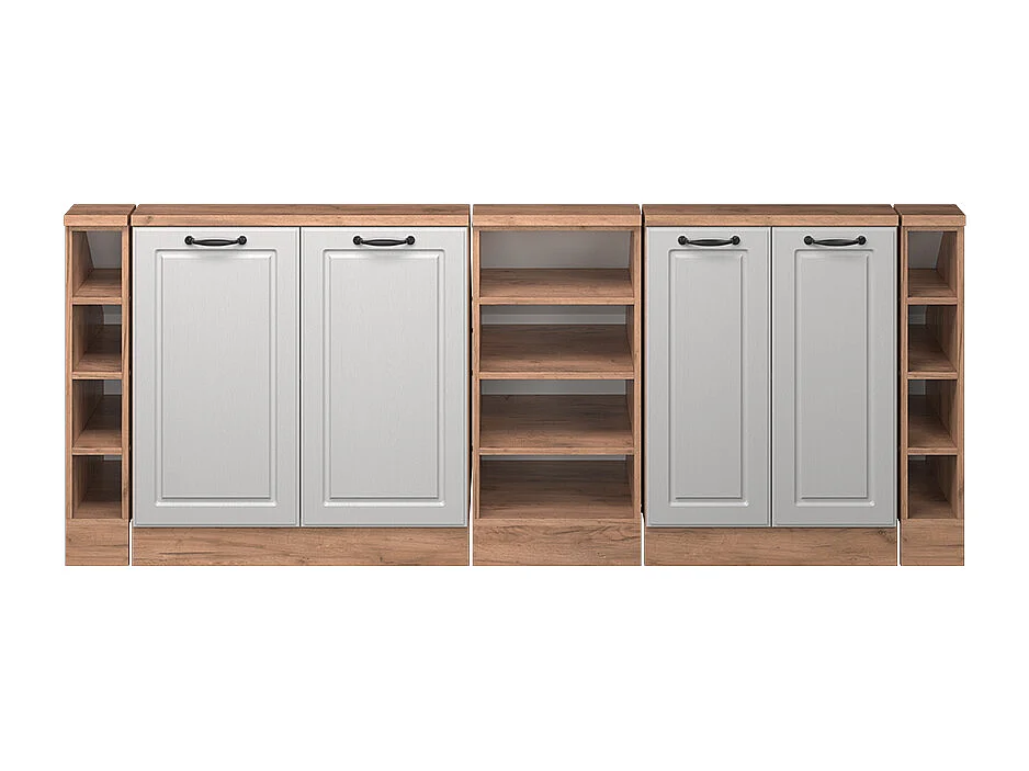 Armario de cocina para techo inclinado blanco casa de campo 215x46x81.6 r-line