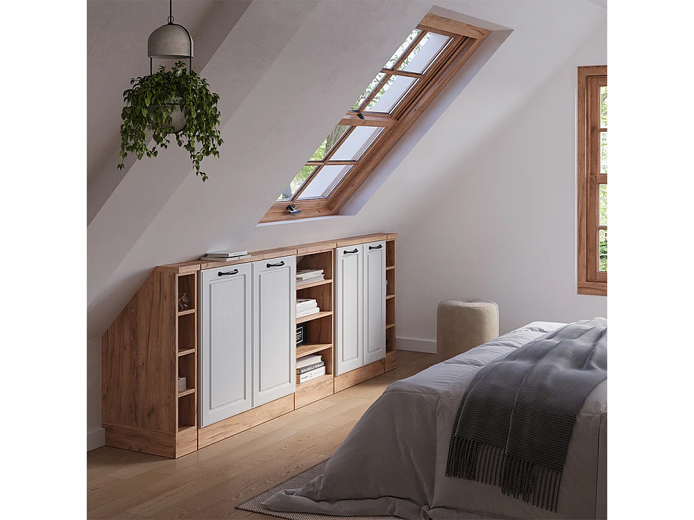 Meuble sous pente blanc campagne 210x46x81.6 r-line