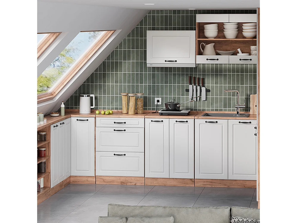 Meuble sous pente blanc campagne 210x46x81.6 r-line