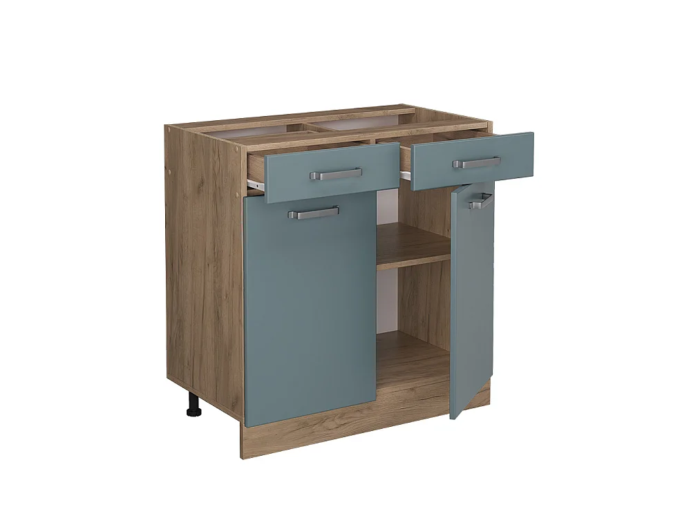 Mueble bajo de cocina gris azulado 80x60x81.6 r-line