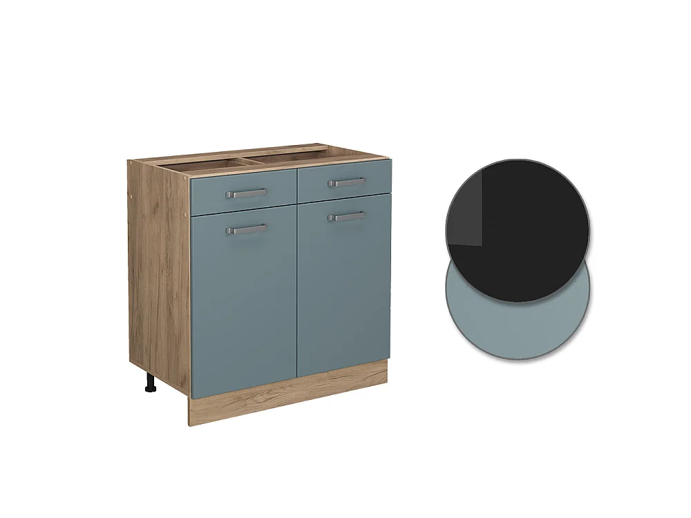 Mueble bajo de cocina gris azulado 80x60x81.6 r-line
