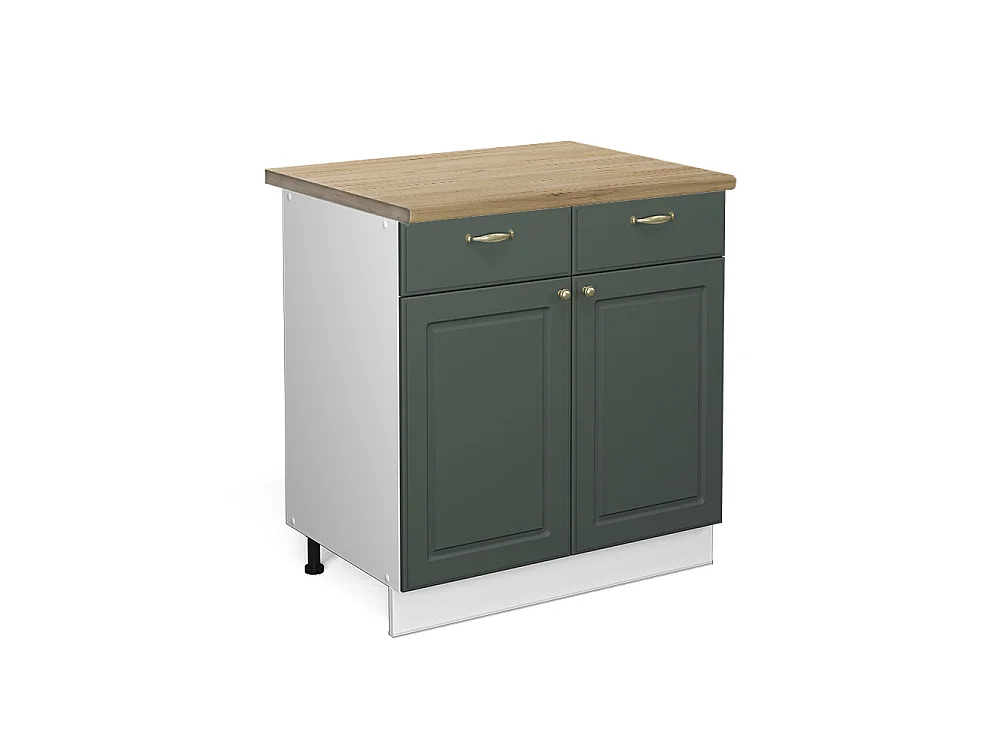 Kitchen base cabinet green-gold country house 80x60x82 fame-line