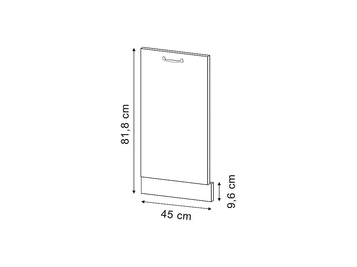 Façade de lave-vaisselle anthracite haute brillance 45x1.6x81.8 r-line