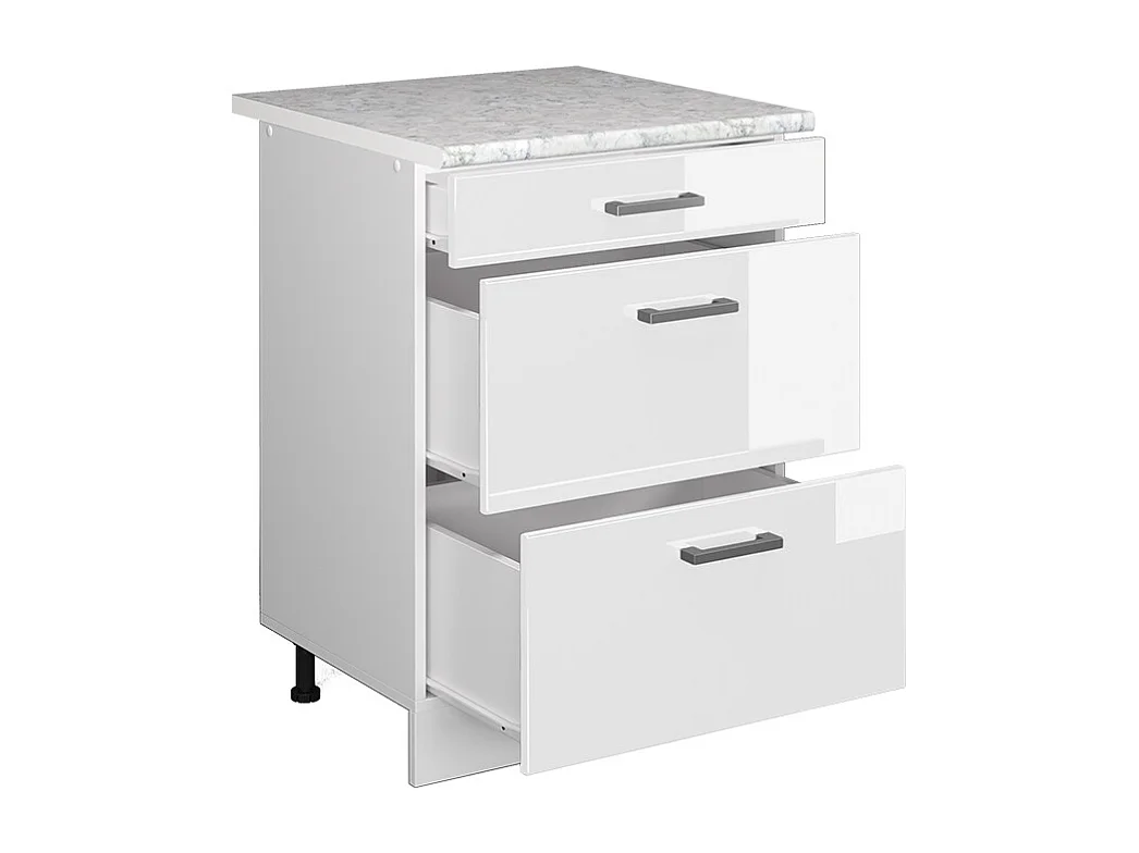 Meuble cuisine blanc haute brillance 60x60x81.6 r-line