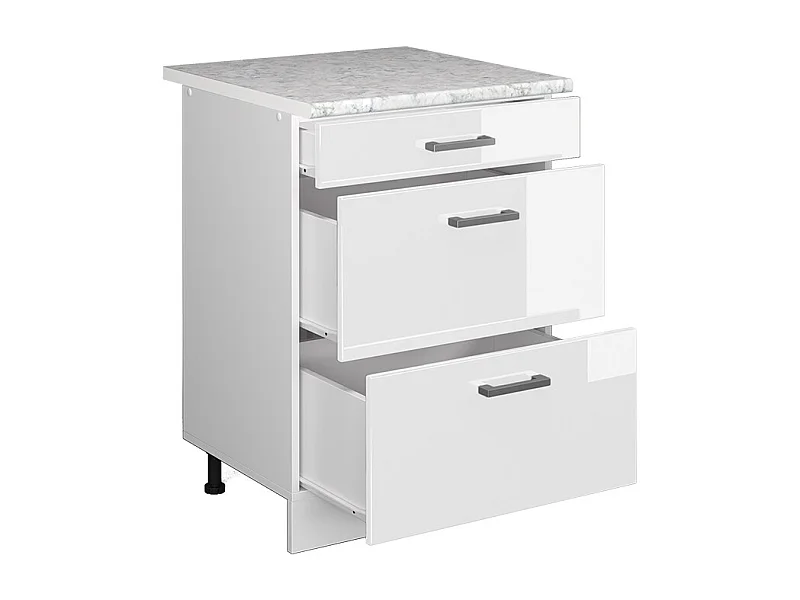 Küchenunterschrank weiß hochglanz 60x60x81.6 r-line